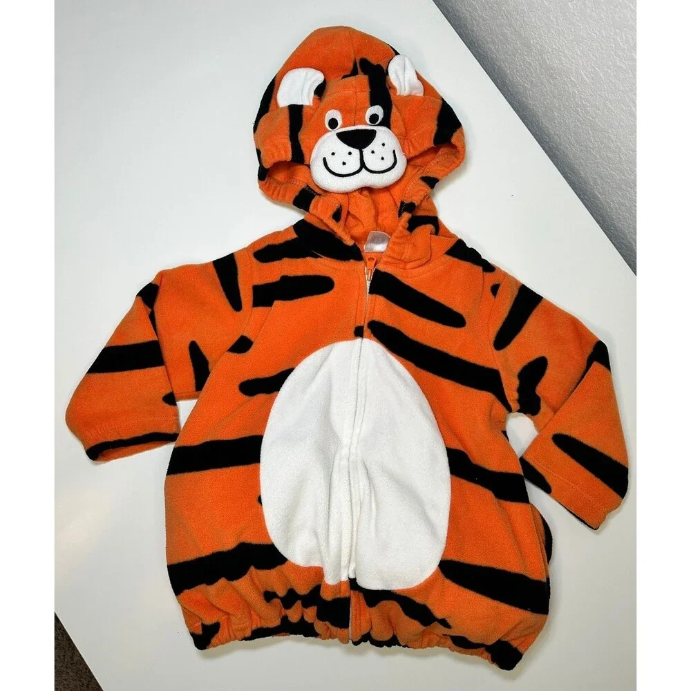 CARTER'S Tiger Halloween Costume 12M Baby Boys Girls Hooded Fleece Tigger Tony